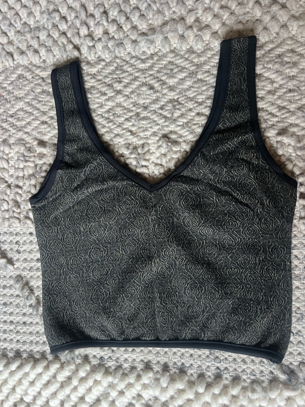 Una Pluma Cropped Tank Top Women Small Organic Cotton Stretch Fitted